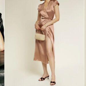 NWT Reformation 100% silk wrap dress
